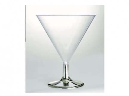 Martini clear cup with silver short pedestal for the candy bar
