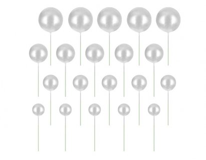 Decorative balls for cake decoration in silver satin color