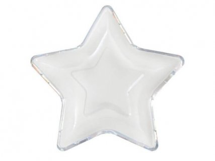 Άσπρα Χάρτινα Πιάτα Αστέρι με Ασημοτυπία (10τμχ)