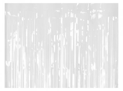 Decorative foil curtain in white color