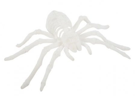 Άσπρη βελούδινη διακοσμητική αράχνη 12,5εκ x 20,5εκ