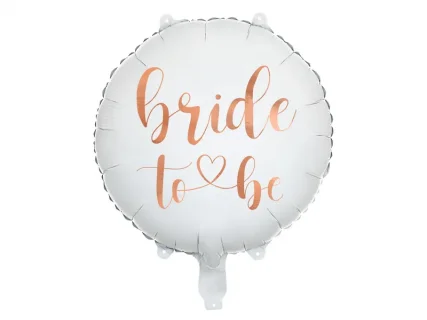 Bride to Be white foil balloon with rose gold print 45cm