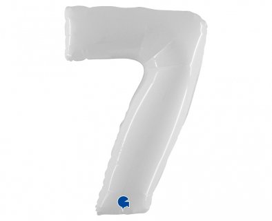 Number 7 large shaped balloon in white color 100cm