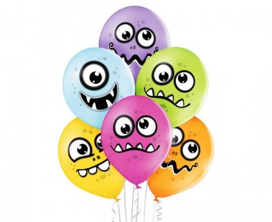 Funny monster latex balloons 6pcs