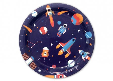 Astronaut in space large paper plates 8pcs