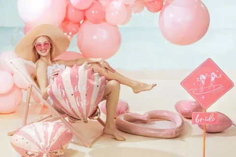 Foil μπαλόνι σε σχήμα αχιβάδας με bride to be τύπωμα για bachelorette πάρτυ