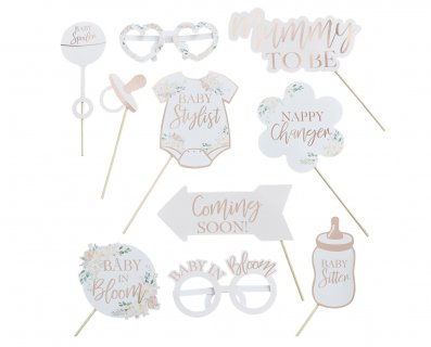 Baby in the Bloom photo booth props 10pcs