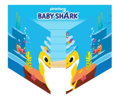 Baby Shark προσκλήσεις για πάρτυ 8τμχ