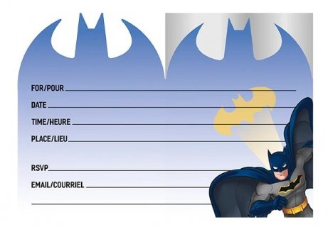 Party invitations for a Batman theme party