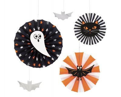 Boos and bats διακοσμητικές βεντάλιες για Halloween πάρτυ