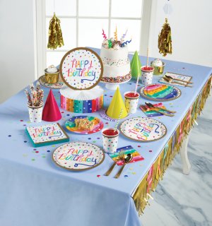 Birthday confetti large paper plates for a Birthday theme party