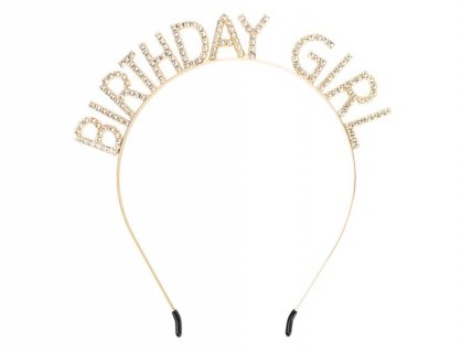 Birthday Girl gold metallic headband