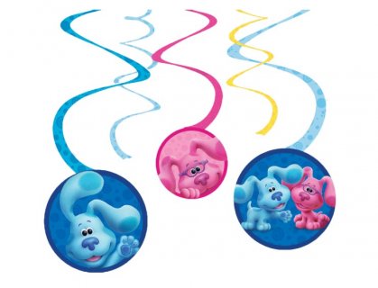 Blue's Clue's hanging swirl decorations 6pcs