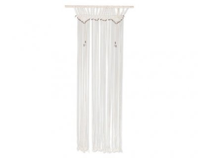 Bohemien macrame curtain in ivory color