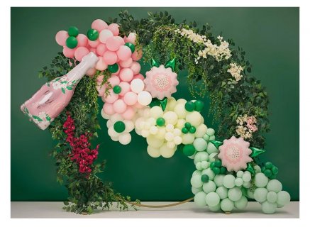 Boho Bride to Be foil balloon in the shape of a bottle for a bachelorette party