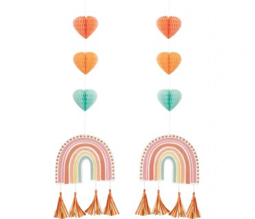 Boho rainbow hanging decorations (2pcs)