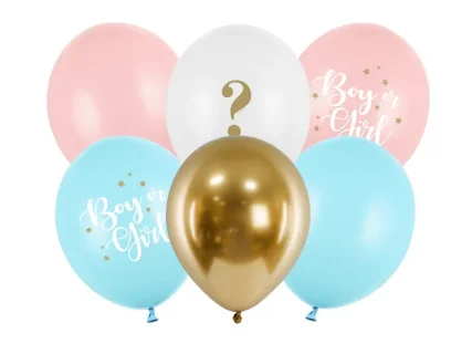 Boy or Girl και ερωτηματικό λάτεξ μπαλόνια 6τμχ