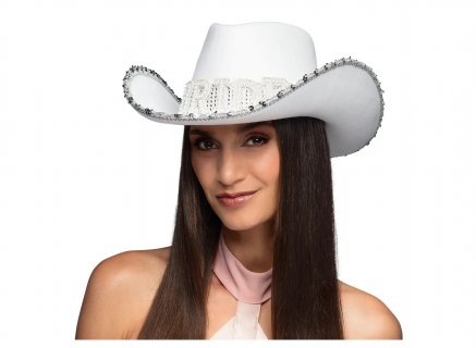 Stylish cowboy hat with shiny Bride letters for a bachelorette party