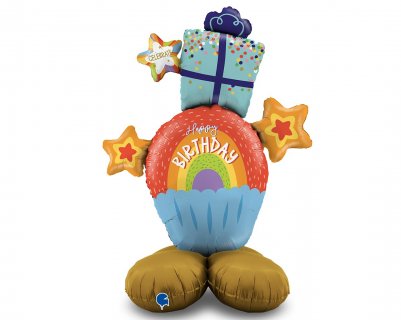 Cupcake and gift μεγάλο επιδαπέδιο foil μπαλόνι 119εκ