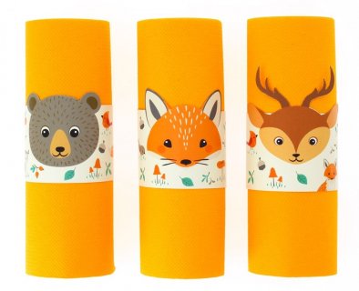 Decorative napkin rings for a forest animals theme party