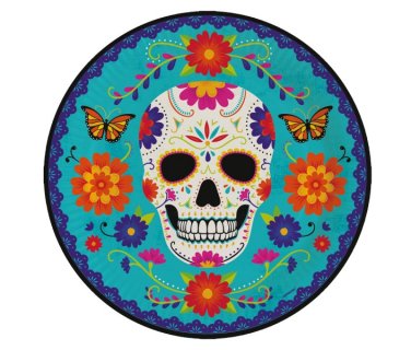 Day of the Dead large paper plates 8pcs