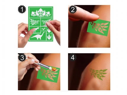 Δεινόσαυροι στένσιλ για face painting βήμα-βήμα