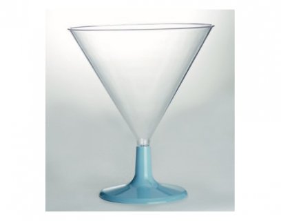 Martini cup with blue color short pedestal for the candy bar