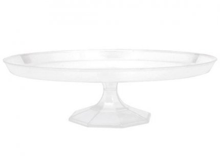 Clear color medium size cake stand with pedestal 25cm