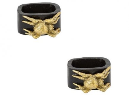 Gold spiders napkin rings 2pcs