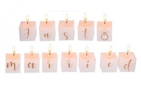Just married square candles