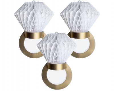 Wedding ring honeycomb decorations 3pcs