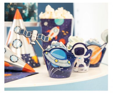 Cupcake wrappers for a space theme party