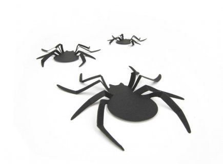 Black decorative spiders for the wall 35pcs
