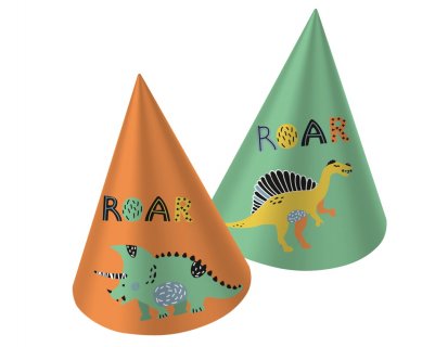 Dino Roar party hats 6pcs