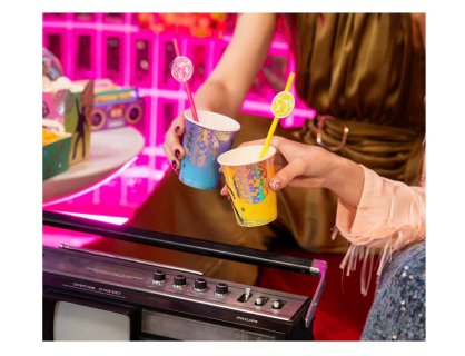 Paper straws for a Disco theme party