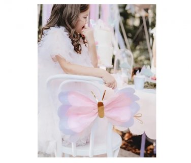 Decorative paper butterflies in pastel colors