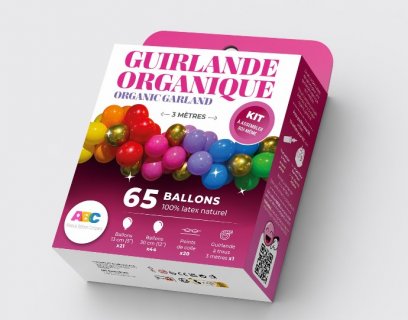 DIY garland with colorful and gold latex balloons