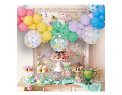 Latex balloon garland for party decoration in pastel colors