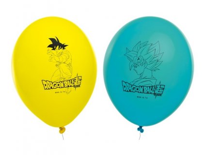 Κίτρινα και Γαλάζια Μπαλόνια με τον Dragon Ball Z 6τμχ