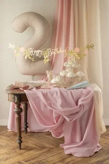 Rectangular shape fabric tablecloth in dusty pink color