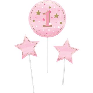 Twinkle Little Star Pink centerpiece sticks 3/pcs