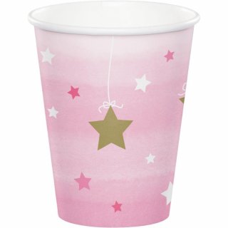 Twinkle Little Star Pink Paper Cups 8/pcs