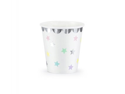Silver Stars Unicorn paper Cups 6/pcs