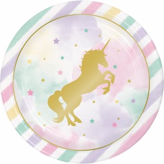 Unicorn with Stars Large paper plates 8/pcs