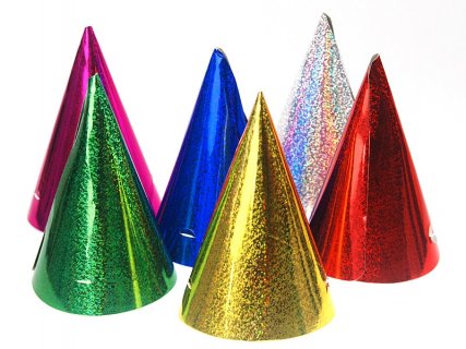 Multicolor Party Hats with Holographic Print 20/pcs