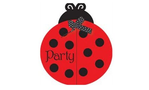 Ladybug party invitations 8/pcs