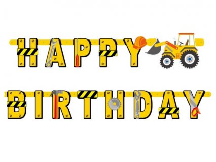 Εκσκαφέας Γιρλάντα Happy Birthday για Γενέθλια (220εκ)