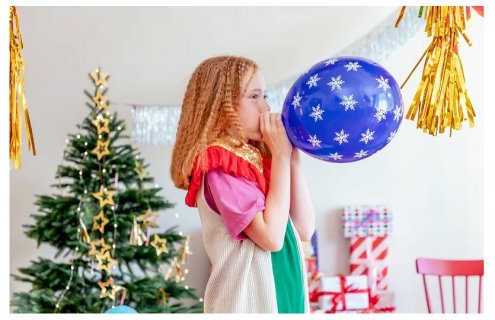 Latex balloons for party decoration with the Reindeer and Snowflakes theme
