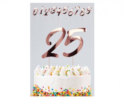 Elegant blush rose gold numbers
