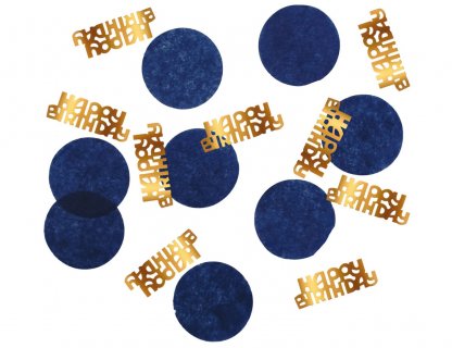 Elegant true blue Happy Birthday table confetti 25g